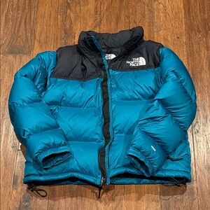 XL Women’s Authentic 1996 Retro Nuptse Jacket The North Face Teal and Black